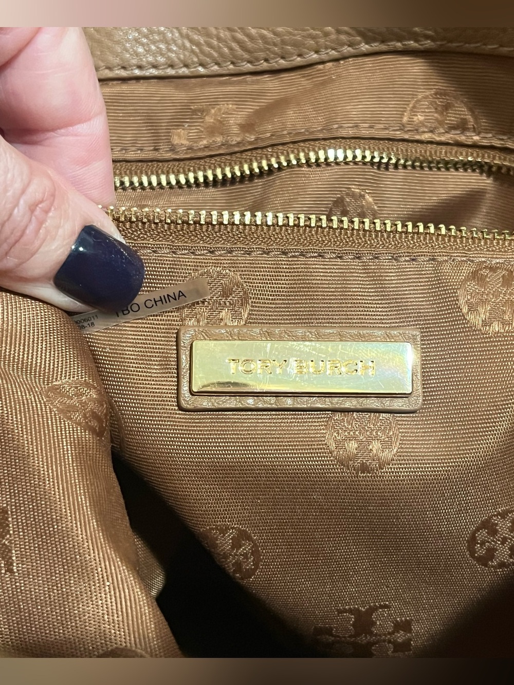 TORY BURCH Britten Small Chain Tote Brown VGC! - Picture 12 of 12